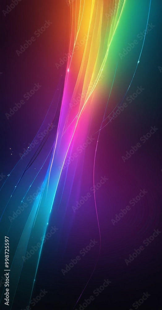 Fototapete a vibrant abstract composition of colorful lines and curves, creating a dynamic and visually striking effect