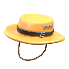 3D Archeologist Hat Icon, perfect for adventure, travel, or historical exploration apps