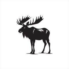 deer silhouette vector illustration, 