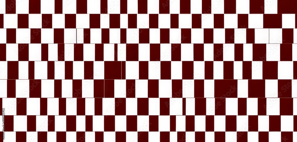 Aufkleber a repeating pattern of red and white squares arranged in a grid-like fashion, creating a visually striking optical illusion