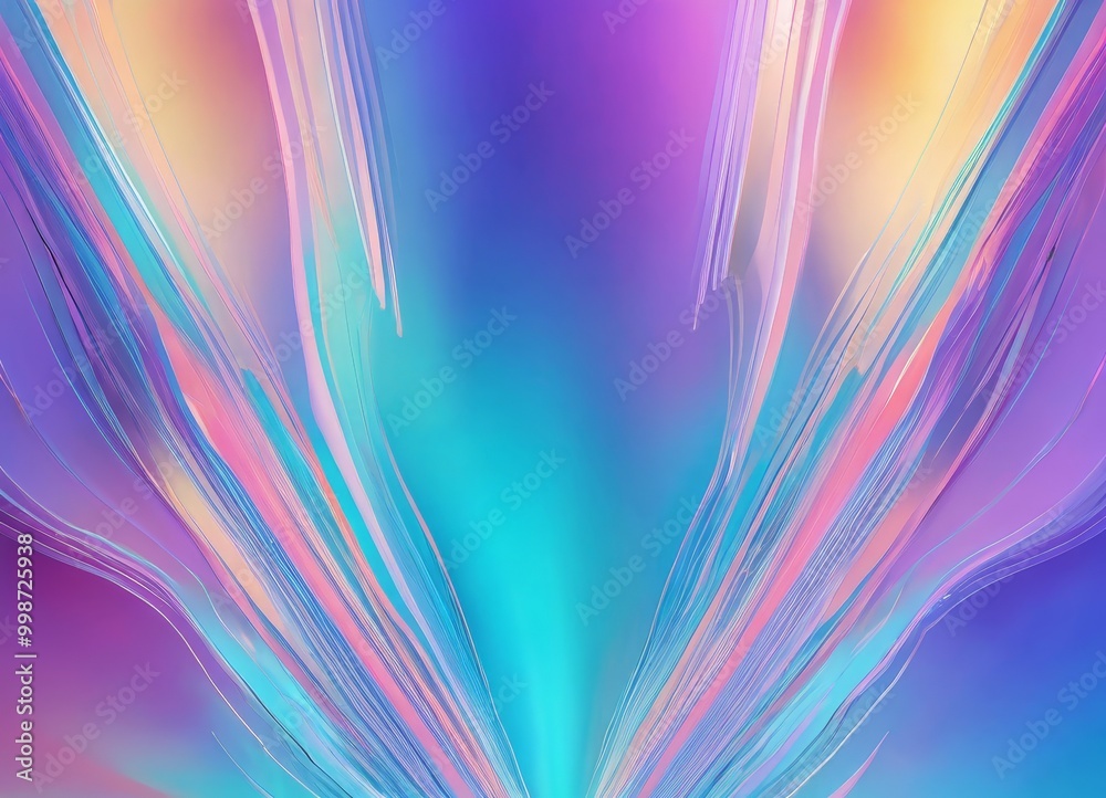 Leinwandbilder a vibrant abstract composition with a gradient of colors transitioning from pink to blue, orange, and purple The colors are arranged in a diagonal pattern, creating a sense