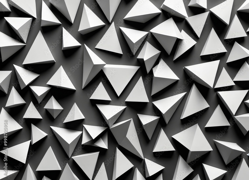 Aufkleber a pattern of white triangles on a black background