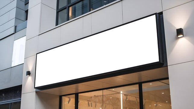 Blank Store Sign Mockup   Modern Building Facade