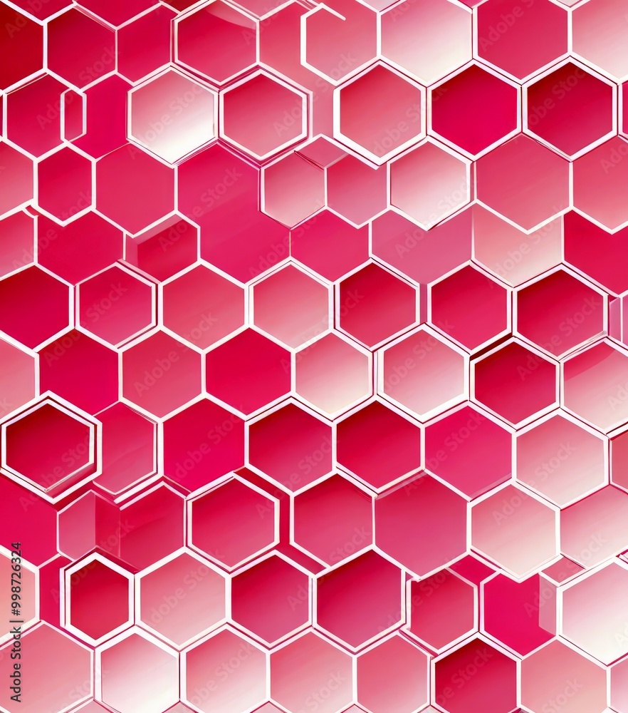 Aufkleber a repeating pattern of pink and white hexagonal shapes, creating a visually striking and geometric design.