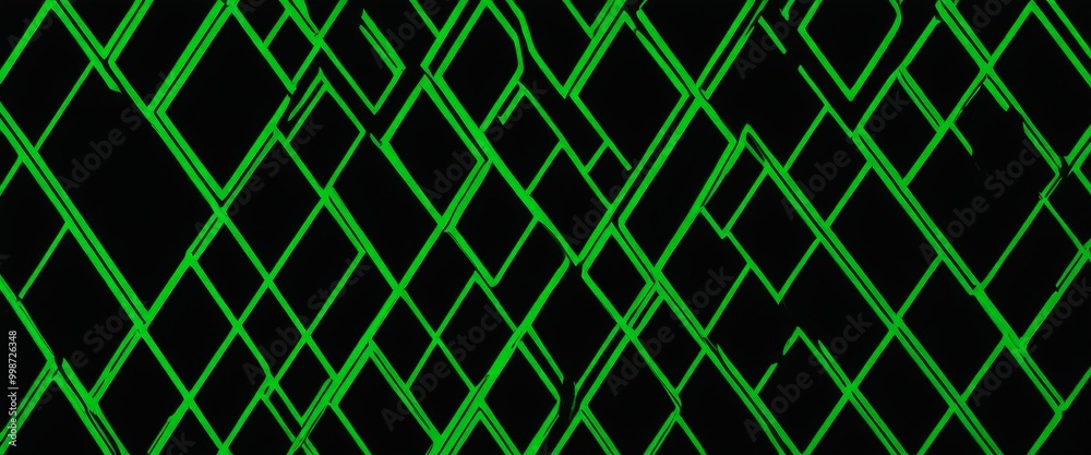 Aufkleber a pattern of intersecting green lines on a black background, creating a geometric design