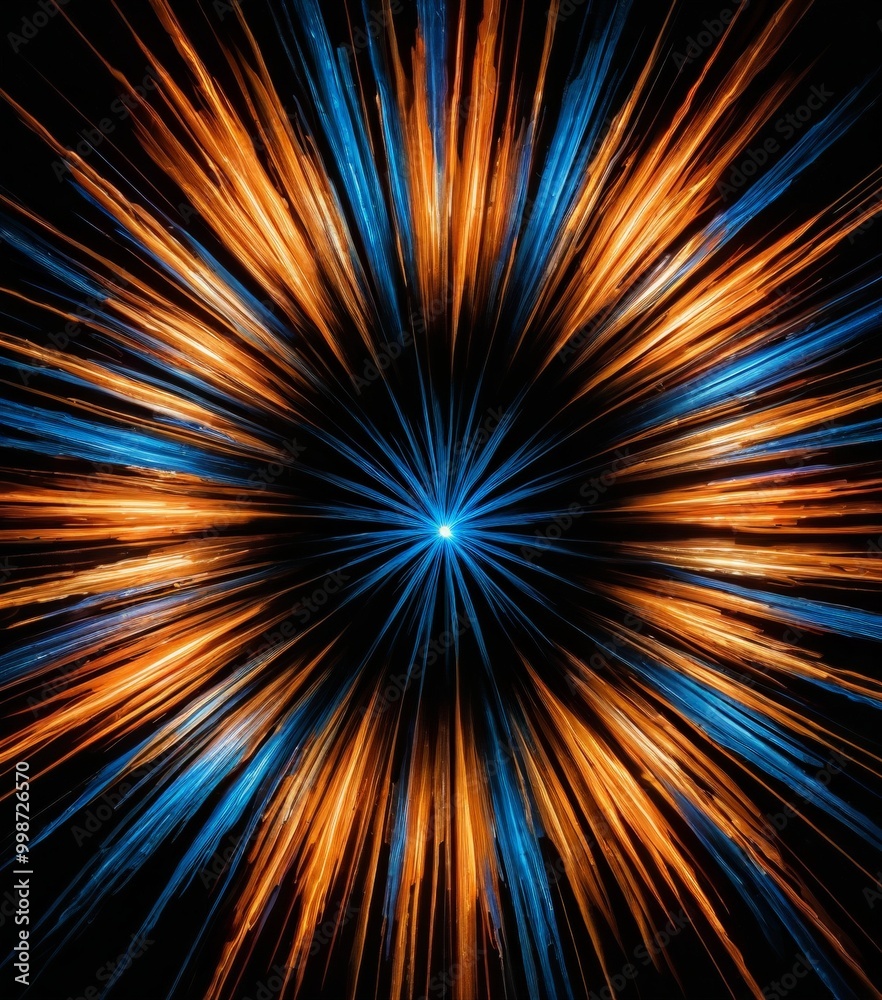 Poster a vibrant burst of light, radiating outwards from a central point, creating a striking visual effect