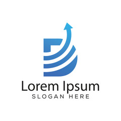 Minimal Letter D Arrow logo design concept  illustration. abstract modern d arrow design template.