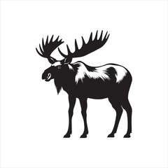 deer silhouette vector illustration, 