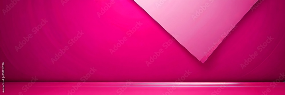 Leinwandbilder a pink background with a white triangle on the right side, creating a visually striking contrast