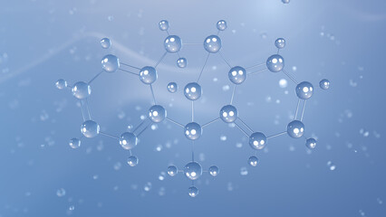 dizocilpine molecular structure, 3d model molecule, mk-801, structural chemical formula view from a microscope