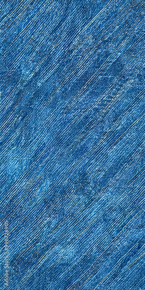 Poster a close-up view textured blue surface with diagonal lines, creating a sense of depth and movement