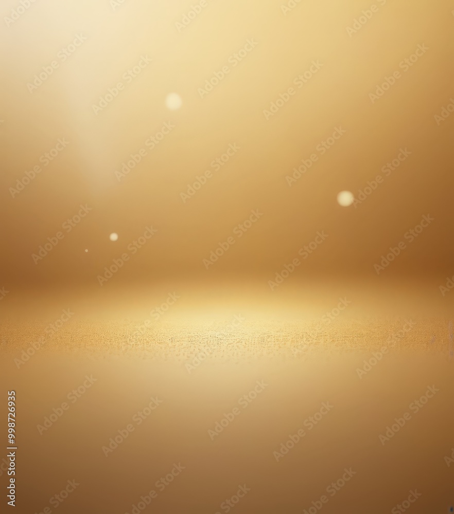 Poster a golden-colored background with three small white dots scattered across it, creating a sense of depth and dimension