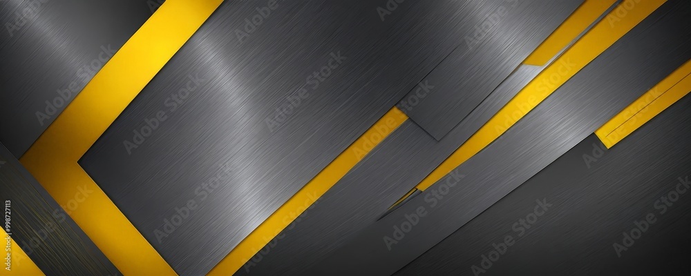 Leinwandbilder a metallic surface with diagonal lines in varying shades of yellow and gray, creating a dynamic and abstract pattern