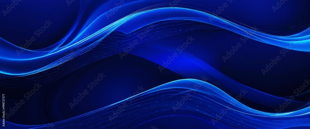 Aufkleber a striking abstract pattern of blue and white lines and curves, creating a sense of movement and dynamism