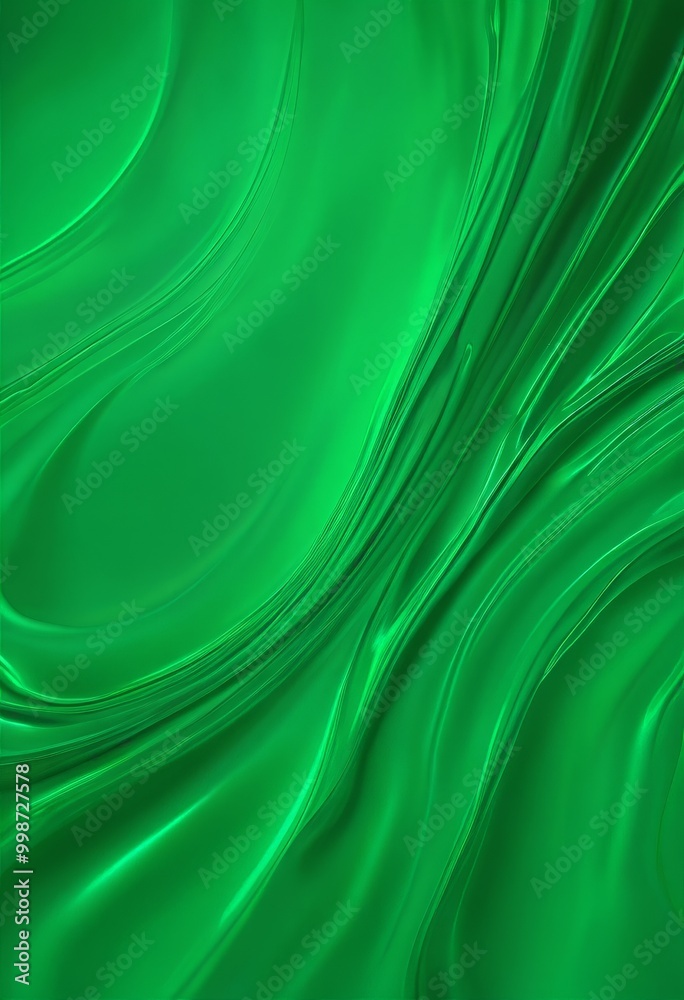 Aufkleber a vibrant abstract pattern of green, with curved lines and a smooth, flowing texture that creates a 