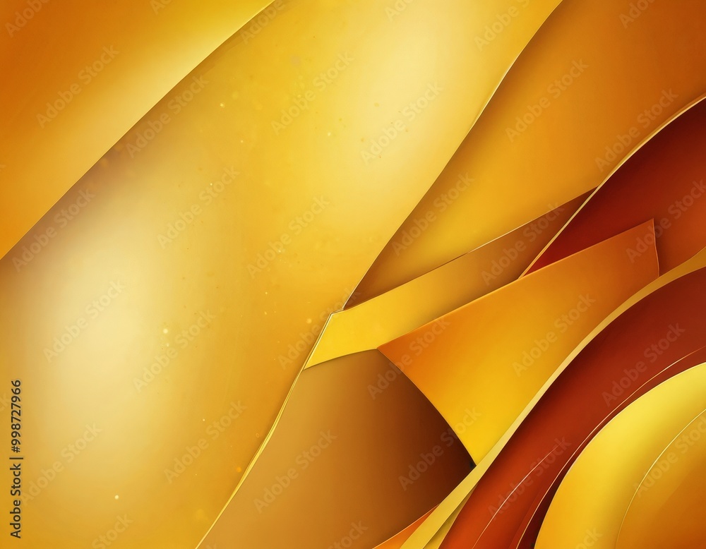 Poster a vibrant abstract composition of overlapping curved lines in shades of yellow and orange, creating a dynamic and visually striking pattern