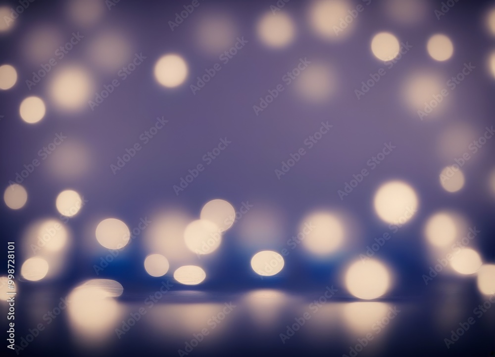 Poster a blurred background with numerous white, circular lights scattered across the frame, creating a bokeh effect The lights appear to be floating or floating in the air, adding
