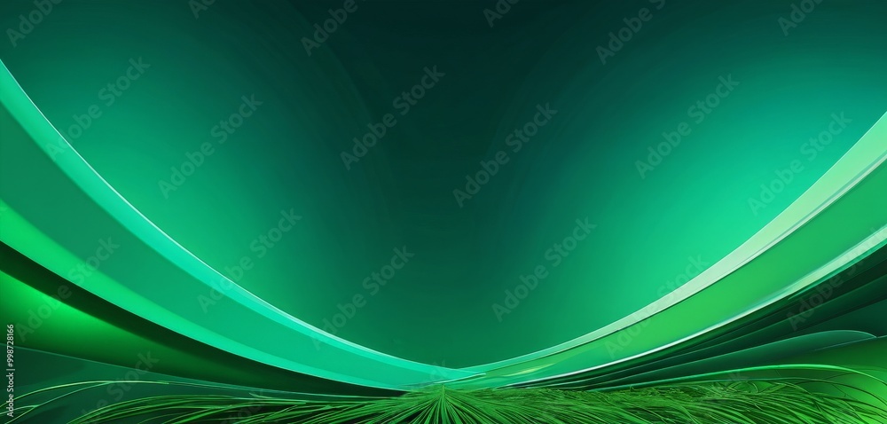 Aufkleber a vibrant abstract composition with a gradient of green and blue hues The central focus is a curved line, transitioning from a darker shade of green at the top to a lighter