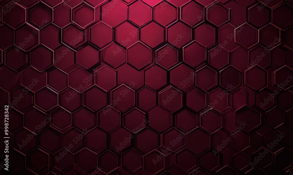Fototapete a repeating pattern of hexagonal shapes in varying shades of red, creating a visually striking and geometric design