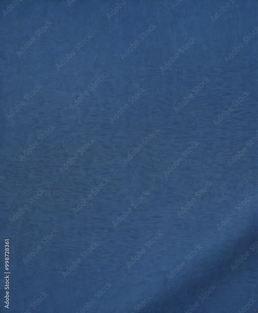 Poster a close-up view solid blue fabric, with a slight curve to the right side