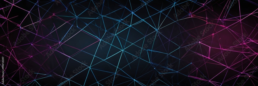 Aufkleber a digital illustration complex network of interconnected lines and points, in shades of blue and pink The lines and points are arranged in a