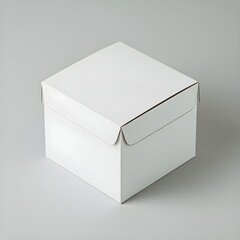 Blank White Cardboard Box Packaging Mockup on Grey Background