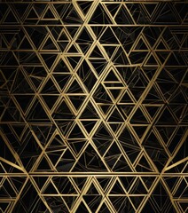 a repeating pattern of black and gold triangles arranged in a grid-like fashion, creating a visually striking and geometric design