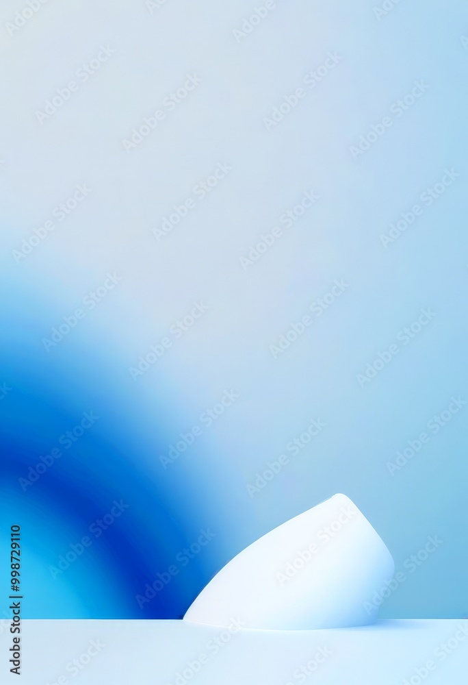 Leinwandbilder a minimalist, abstract composition with a white, curved object positioned centrally against a gradie