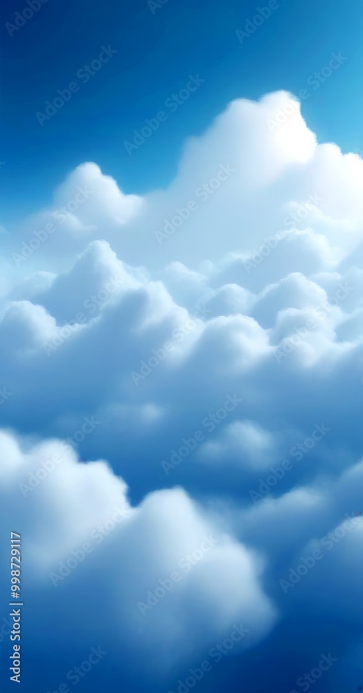 Aufkleber a serene sky filled with fluffy white clouds, creating a dreamy and tranquil atmosphere