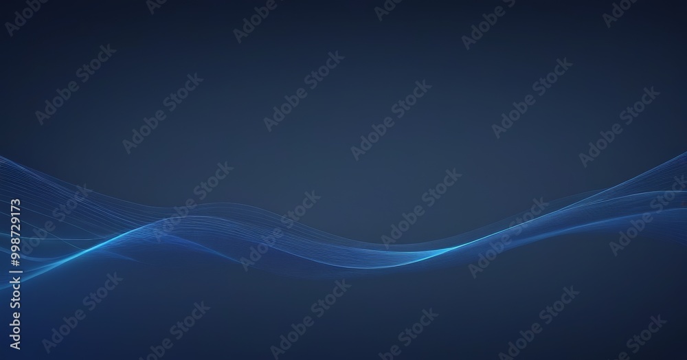 Fototapete a dark blue gradient background with a wave-like pattern of blue lines, creating a sense of movement