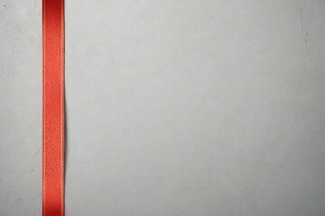Fototapeta premium there is a red ribbon on a white wall with a red bow