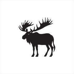 deer silhouette vector illustration, 