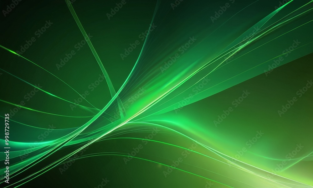 Fototapete a vibrant abstract pattern with green and yellow lines and curves, creating a dynamic and energetic visual effect