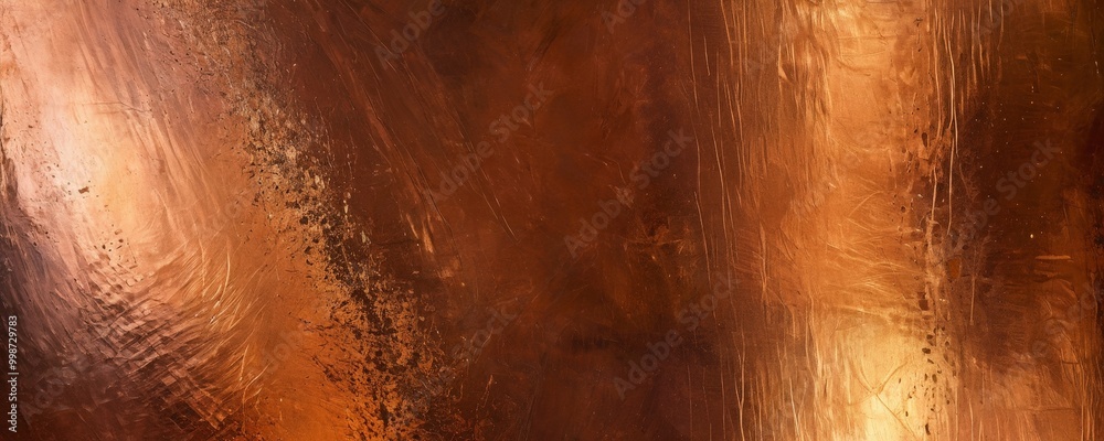 Poster a close-up view textured surface with a warm, reddish-brown hue the surface appears to be made mater