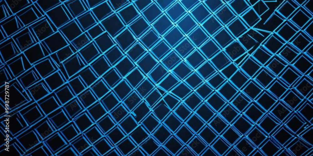 Aufkleber a close-up view blue wire mesh pattern with a diagonal grid-like design The mesh appears to be made of thin, flexible wires, creating a sense of depth and