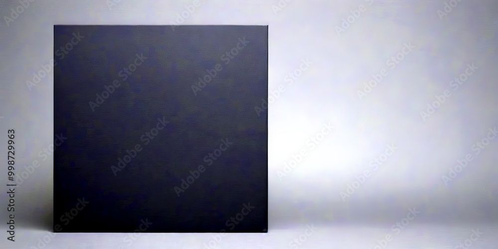 Aufkleber A black rectangular object stands alone against a gray background, its stark color contrasting sharply with the muted tones of the surroundings