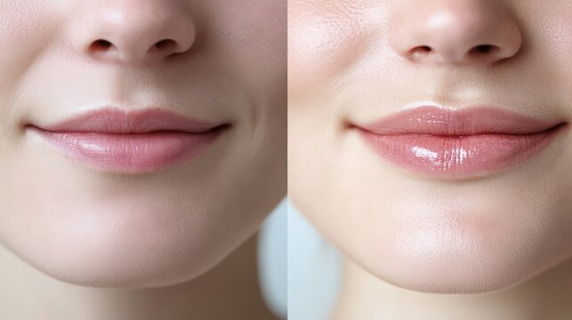 Before and after lip care comparison for natural beauty enhancement