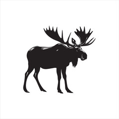 deer silhouette vector illustration, 