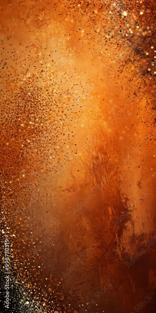 Poster a textured, abstract background with a gradient of warm colors, including shades of orange, brown, a