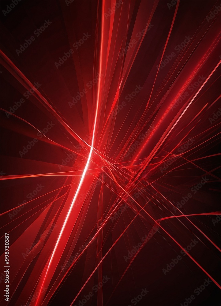 Aufkleber a striking abstract composition of intersecting red lines and beams, creating a dynamic and visually captivating effect