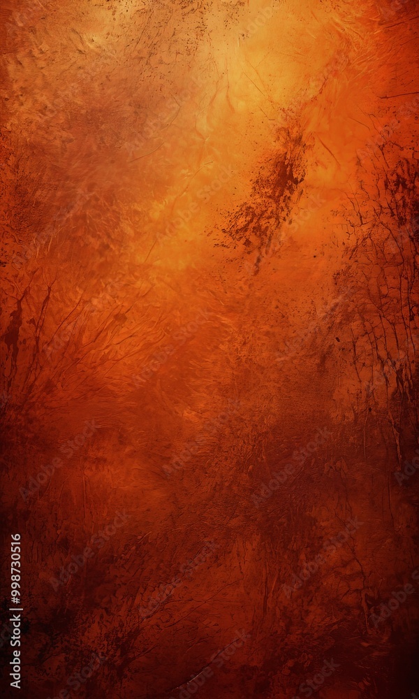 Poster a textured, abstract background with a warm, fiery orange hue. the predominant colors are orange, re
