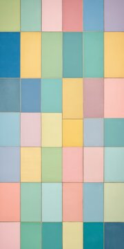 a grid of square tiles in various pastel colors, arranged in a visually appealing pattern