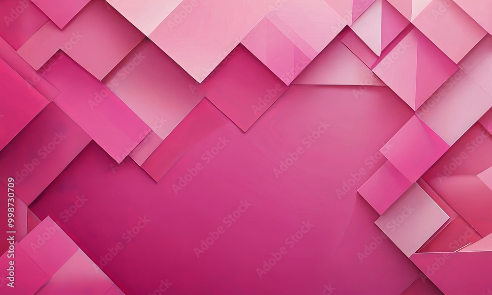 Poster a geometric pattern composed of overlapping pink and white triangles, creating a visually striking and abstract design
