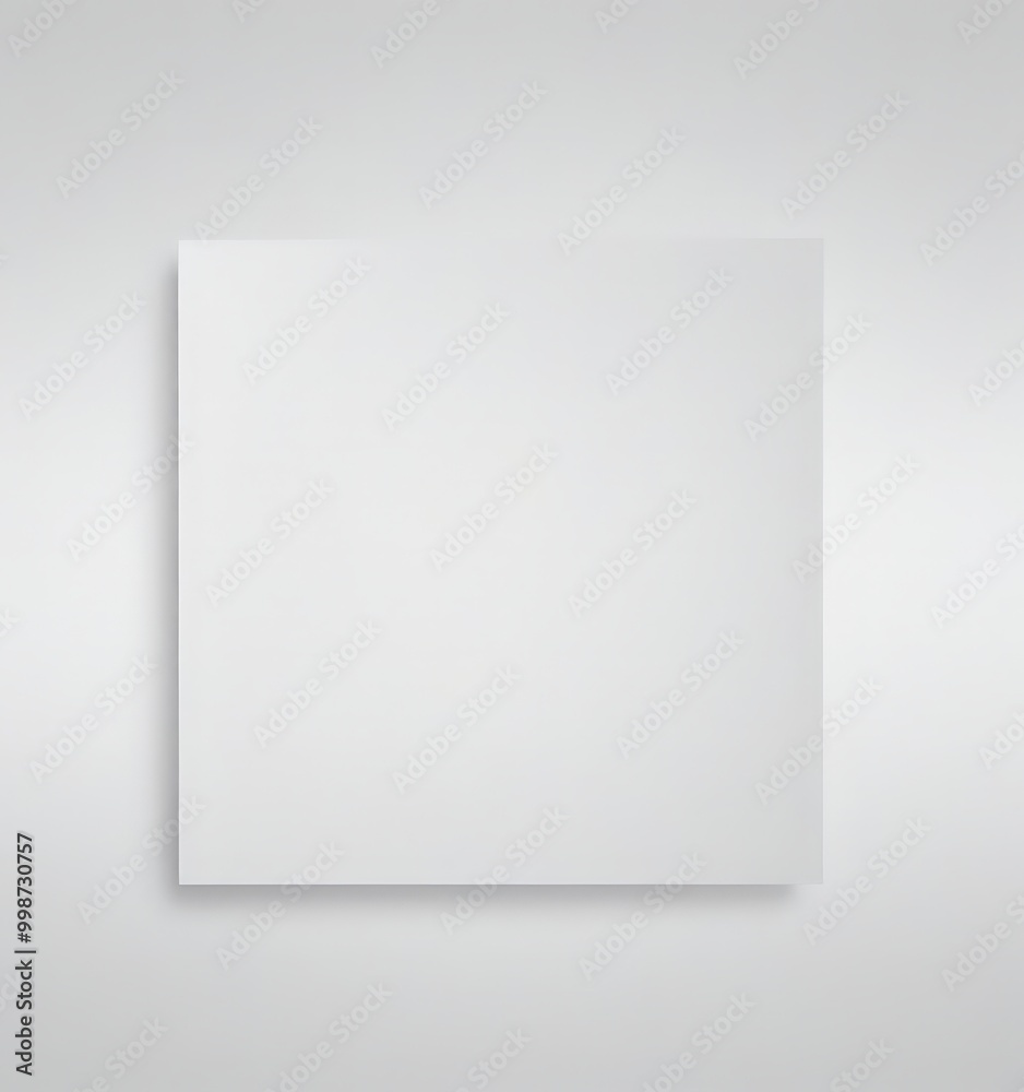 Leinwandbilder a white square is centered against a gradient background, with a subtle shadow on the right side