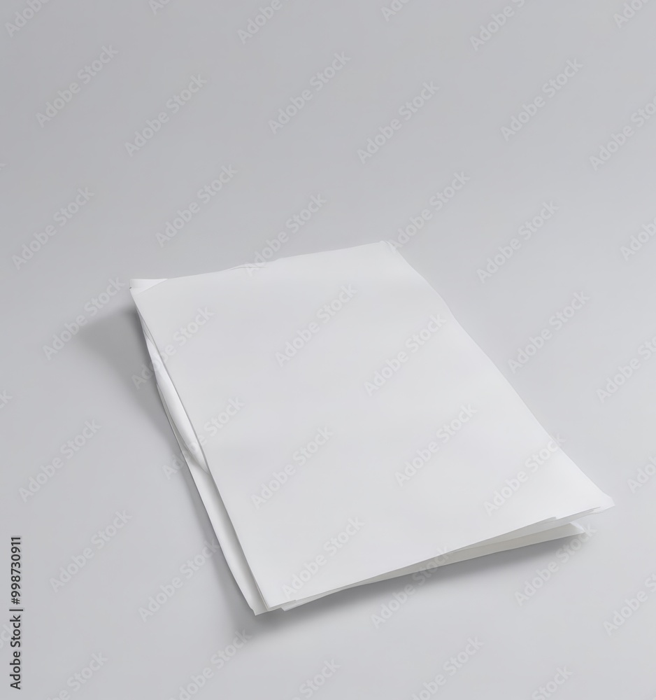 Aufkleber a stack of white paper sheets is shown against a plain gray background