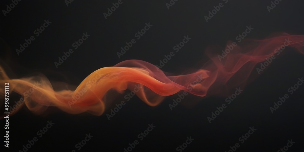 Leinwandbilder a swirling pattern of orange and red smoke against a dark background, creating a dynamic and abstract visual effect