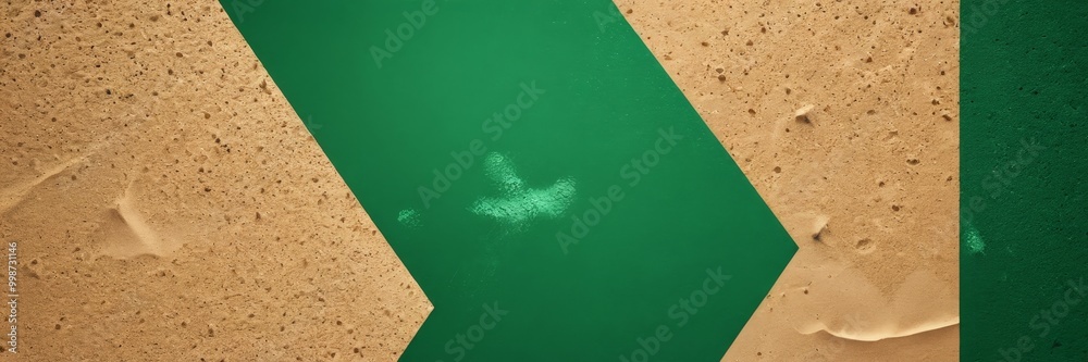 Poster a close-up view green and brown patterned surface, with a small white speck in the center