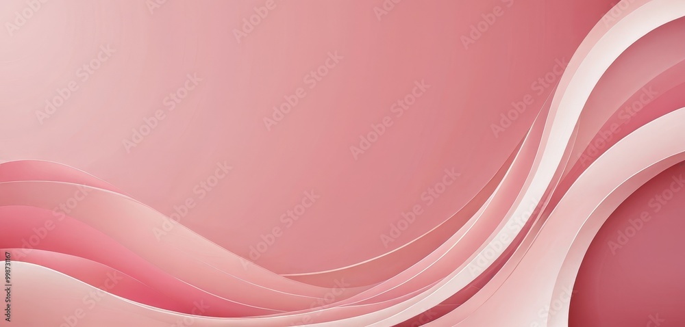 Fototapete a pink abstract background with curved lines and a gradient effect, creating a visually appealing and dynamic composition