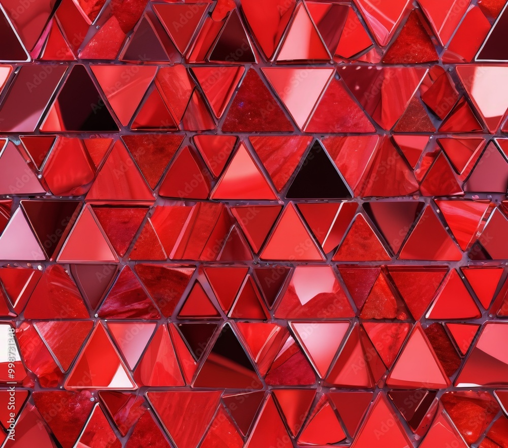 Aufkleber a repeating pattern of red triangles arranged in a grid-like fashion, creating a visually striking and vibrant composition