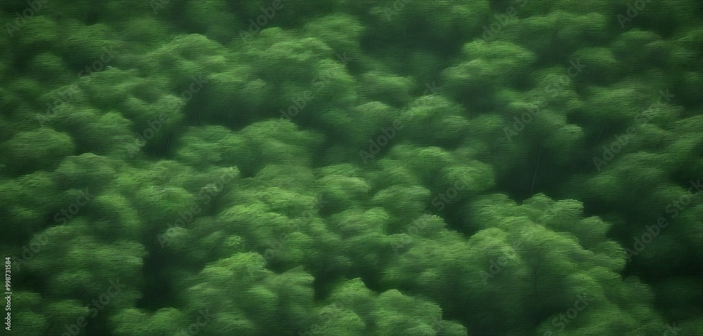 Poster aerial view dense forest with a textured, green appearance